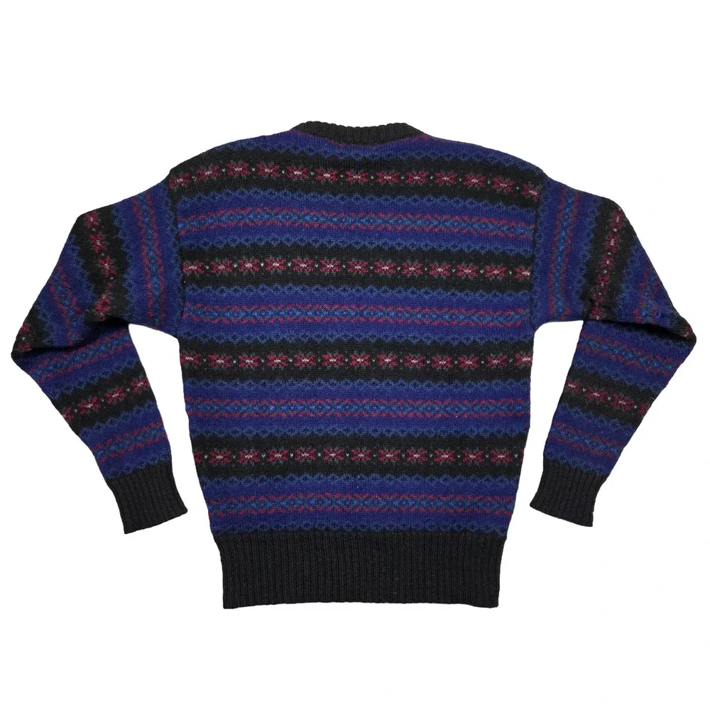 Vintage Eddie Bauer Sweater Mens M Shetland Wool Fair Isle Nordic Gorpcore Hiker - Picture 2 of 5